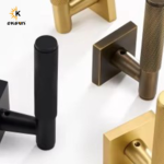 Oksun Knurled Brass Door Lever Set Interior Bedroom Bathroom Wood Door Lock Set Magnetic Private Passage Dummy Lock Set - Image 3