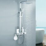 Single-Handle Brass Rainfall Thermostatic Bathroom Shower Set Classic Style Mixer Tap Digital Bath System Polished Ceramic Valve - Image 3