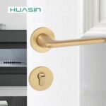 Modern Geometric Zinc Ambidextrous Bedroom Villa Door Handle Square Rosette Lever Set Interior Hardware Passage Privacy Lock - Image 6