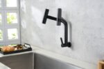 Modern Design Single Handle Kitchen Faucet Wall-mounted Cold Water Matte Black Finish Brass Material 5 Hotel Hospital Farmhouse - Image 3