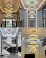 Interior Decoration High Ceiling Hanging Lamp Crystal Chandelier Villa Staircase Custom Led Chandelier - Image 4