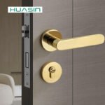 Modern Geometric Zinc Ambidextrous Bedroom Villa Door Handle Square Rosette Lever Set Interior Hardware Passage Privacy Lock - Image 5