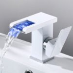 Modern LED Waterfall Basin Square Stainless Steel Single-Hole Brushed Ceramic Valve Core Hot Cold Water Sense for Bathroom - Image 4