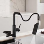 Tik Tok Hot Sales 4-Function Single Handle Pull-Down Kitchen Faucet with Glass Rinser - Image 3