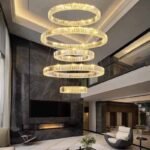Interior Decoration High Ceiling Hanging Lamp Crystal Chandelier Villa Staircase Custom Led Chandelier