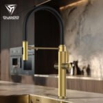 Modern Contemporary Lavatory Vanity Faucet Stainless Steel Pull Out Spray Sink Filter Kitchen Faucet - Image 2