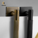 Oksun Knurled Brass Door Lever Set Interior Bedroom Bathroom Wood Door Lock Set Magnetic Private Passage Dummy Lock Set - Image 2