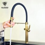 Modern Contemporary Lavatory Vanity Faucet Stainless Steel Pull Out Spray Sink Filter Kitchen Faucet - Image 3