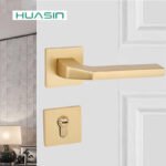 Modern Geometric Zinc Ambidextrous Bedroom Villa Door Handle Square Rosette Lever Set Interior Hardware Passage Privacy Lock - Image 4