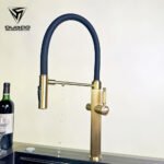 Modern Contemporary Lavatory Vanity Faucet Stainless Steel Pull Out Spray Sink Filter Kitchen Faucet