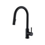 2025 Modern Stainless Steel 304 Black Kitchen Faucet Single-Hole Brass Pull Out Tap with Ceramic Valve Core Mixer Sink Faucets