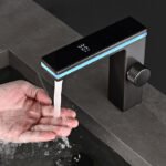 Modern Hot Sale Luxury LED Digital Smart Bathroom Faucet with Lamp Brass Single Lever Black Mixer Water Sink Wash Basin Faucets - Image 2