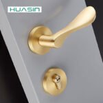 Modern Geometric Zinc Ambidextrous Bedroom Villa Door Handle Square Rosette Lever Set Interior Hardware Passage Privacy Lock - Image 3
