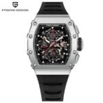 PAGANI DESIGN YS011 New 40MM Barrel Hollow Fashion Casual Men's Quartz Watches Sapphire Glass Quartz Watches Chronograph Clock