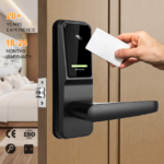 Aluminum Alloy USA Canada Single Latch Mortise Smart Hotel Card Lock Waterproof Wooden Room Door Lock with Key Card Unlock - Image 3