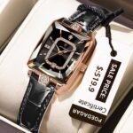 POEDAGAR 785 Women's Waterproof Watches Fashion Square Ladies Quartz Watch Genuine Leather Strap Luxury Women Luminous Watches - Image 7