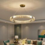 Modern Villa Crystal Ring Chandelier LED Pendant Light with Stainless Steel Rings Gold Finish for Home Hotel Luxury Living Room - Image 4