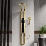 Factory Hot Sale Black Brass Copper Wall-Mounted Multifunction Bathroom Waterfall Rainfall Shower Head Set Jet Panel System