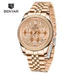 Benyar S001 New Men's 40mm Quartz Watch Luxury Sapphire Stainless Steel 100m Waterproof Men's Quartz Japan Movement Watch - Image 2