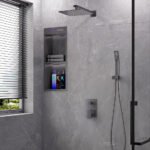 Single Handle Rain Shower Set Black Wall-Mounted Embedded Soft Spray Pattern Ceramic Valve Core for Bathroom Toilet Mixing Valve - Image 5