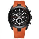 Luxury Sports Watch with Quartz Movement Alloy Case 42mm Dial 22mm Band Silicone Strap Water Resistance Chronograph - Image 3