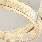 Modern Villa Crystal Ring Chandelier LED Pendant Light with Stainless Steel Rings Gold Finish for Home Hotel Luxury Living Room - Image 2