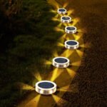 Waterproof Solar Ground Lights Outdoor Garden Pathway Lawn Landscape In-Ground LED Deck Step Lights for Yard Patio Decoration