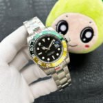 G Factory Laojia Can Ship Ring Green GMT Foreign Trade Recycled Materials Leather Watch Source Greenwich Mechanical Men's - Image 4