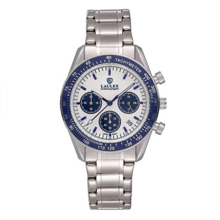 LAULEX New Design Guangzhou Mens Quartz Watch Latest Stainless Steel Band 3 Dials Auto Date Chronograph Business Watch Company