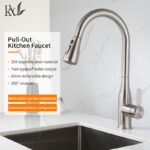 YaKe Modern Smart Stainless Steel Water Tap Single Hole Pull Out Kitchen Faucet Anti Spray Anti Splash Design Kitchen Faucet - Image 3