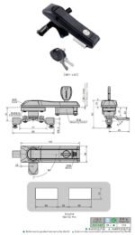 Zinc Alloy 3 Point Swing Handle Rod Control Cylindrical Lock 50mm Backset 2 Keys - Image 2