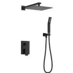 Single Handle Rain Shower Set Black Wall-Mounted Embedded Soft Spray Pattern Ceramic Valve Core for Bathroom Toilet Mixing Valve - Image 3