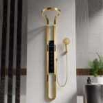 Factory Hot Sale Black Brass Copper Wall-Mounted Multifunction Bathroom Waterfall Rainfall Shower Head Set Jet Panel System - Image 8