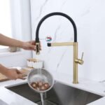 New Three Way Kitchen Sink Mixer Kitchen Faucet With Purified Water Swivel Flexible Spout Drink Water Tap Grifos De Cocina