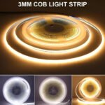 Hot Sale 5v 12v 24v Cri 95 400leds/m 3mm Ultra Narrow Free Cut Dotless Flexible Dimmable Cob Led Strip Light - Image 4