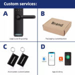 Liliwise Electronic Ttlock Alexa App Biometric Keypad Smart Digital Home Tuya Fingerprint Handle Code Password Wifi Door Lock - Image 4