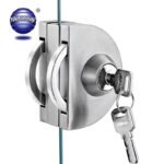 Commercial Stainless Steel Security Glass Door Lock Frameless Double Swing Sliding 3 Keys Durable Soundproof Internal Doors - Image 3