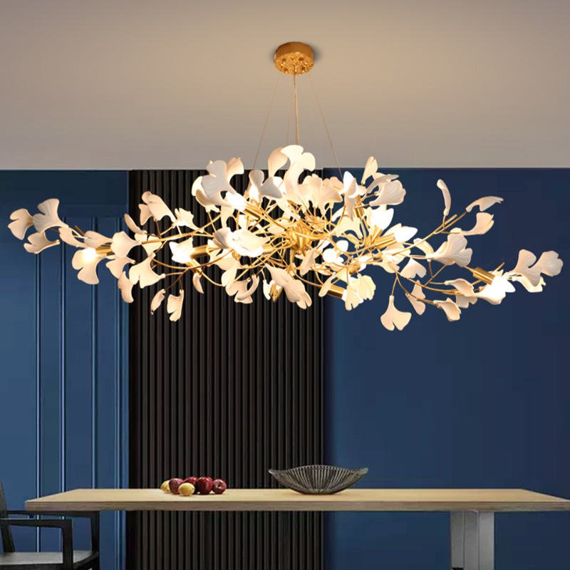 ImageDownloader_www.alibaba.com_Hca4224c814a245cdb0f8d1b440de5377O.jpg_960x960q80 Large Art Ceramic Apricot Leaf Decorative Chandelier Hanging Light Hotel Villa Lobby Cross Border Pendant Lights - Image 1