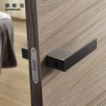 High Standard Interior Bedroom Privacy Access Mute Grey Wooden Door Zinc Alloy Minimalist Modern Passage Door Lock Handle
