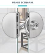 Commercial Stainless Steel Security Glass Door Lock Frameless Double Swing Sliding 3 Keys Durable Soundproof Internal Doors - Image 5