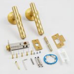 DOOROOM Modern Brass Lever Door Handle Bathroom Privacy Door Lock Handle for Hotel Families - Image 4